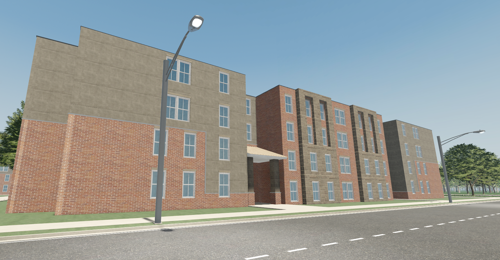 A large apartment complex.