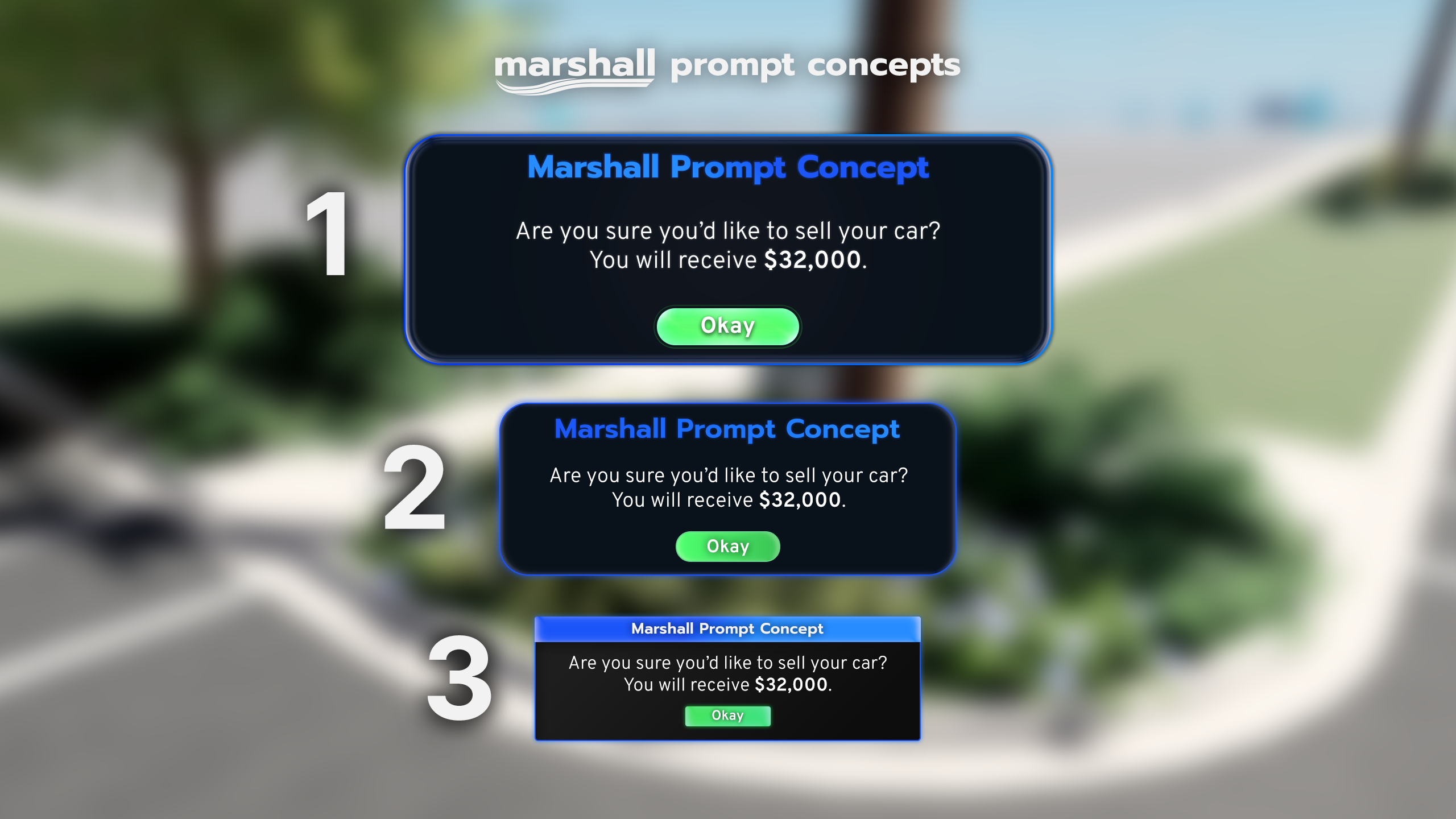 Initial Marshall UI concepts.