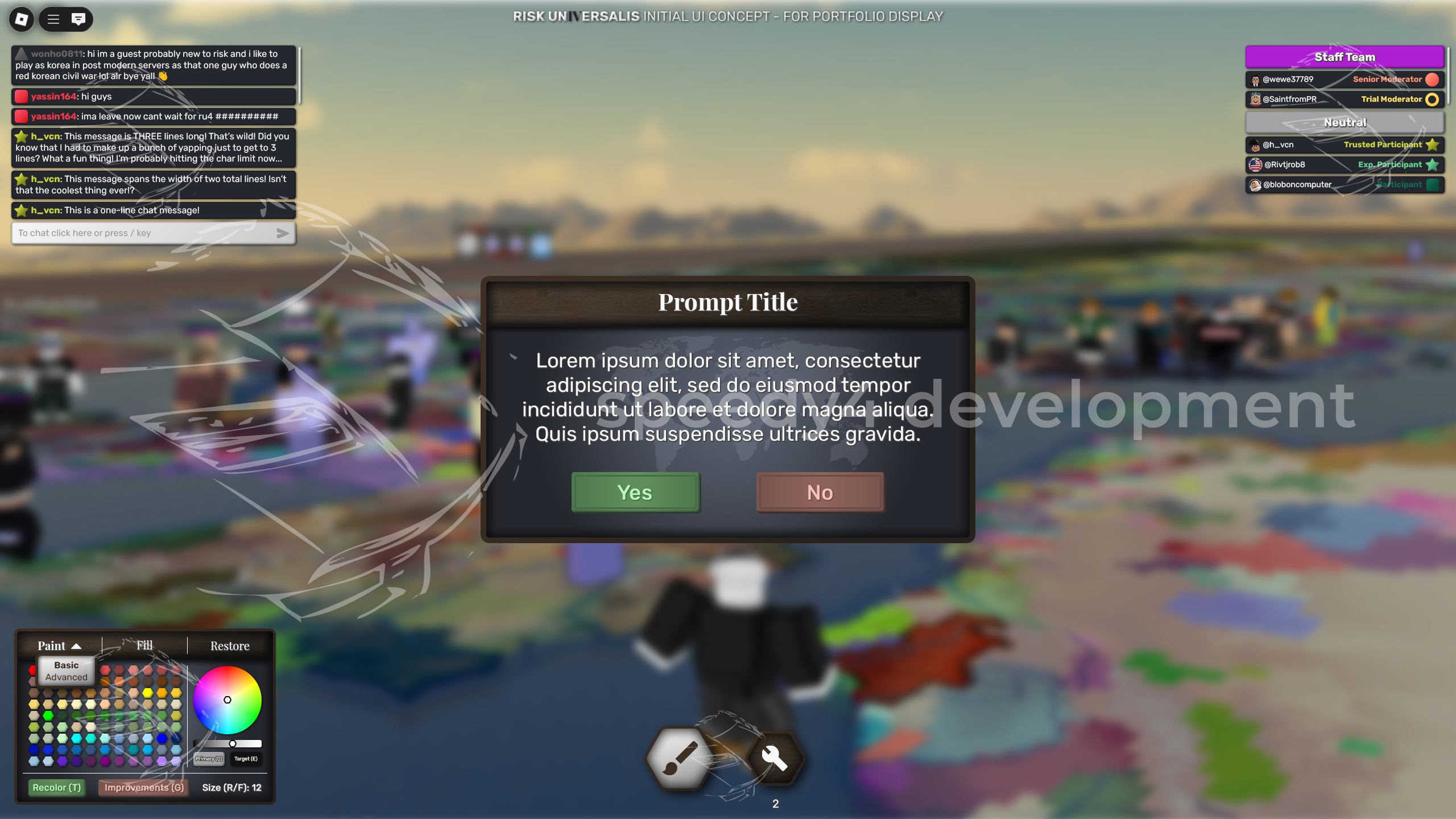 "NeoFour" initial UI concept for Risk 4.
