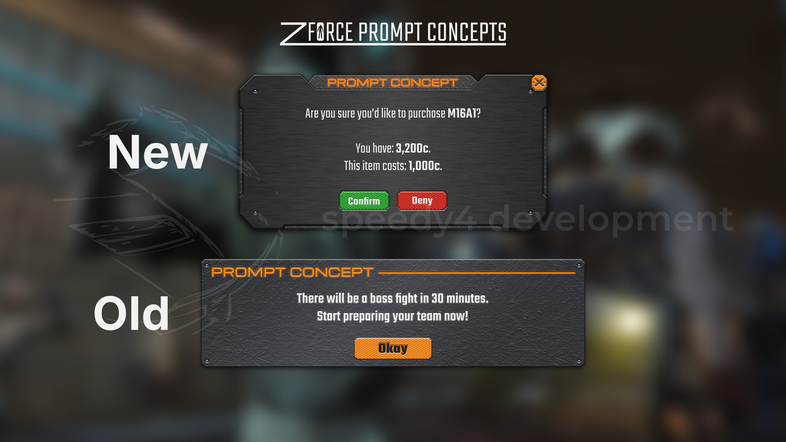 Initial ZFORCE UI concepts.
